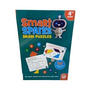 Smart Sparks Brain Puzzle 4th Grade Hardcover Books Logic Math Reading Learning